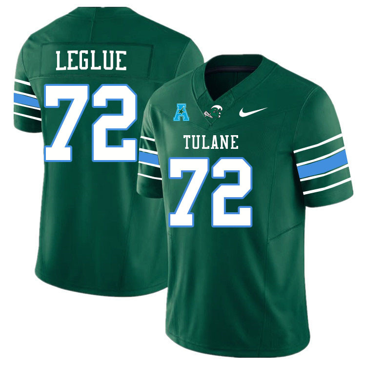 Tulane Green Wave #72 John Leglue College Football Jerseys Stitched Sale-Green
